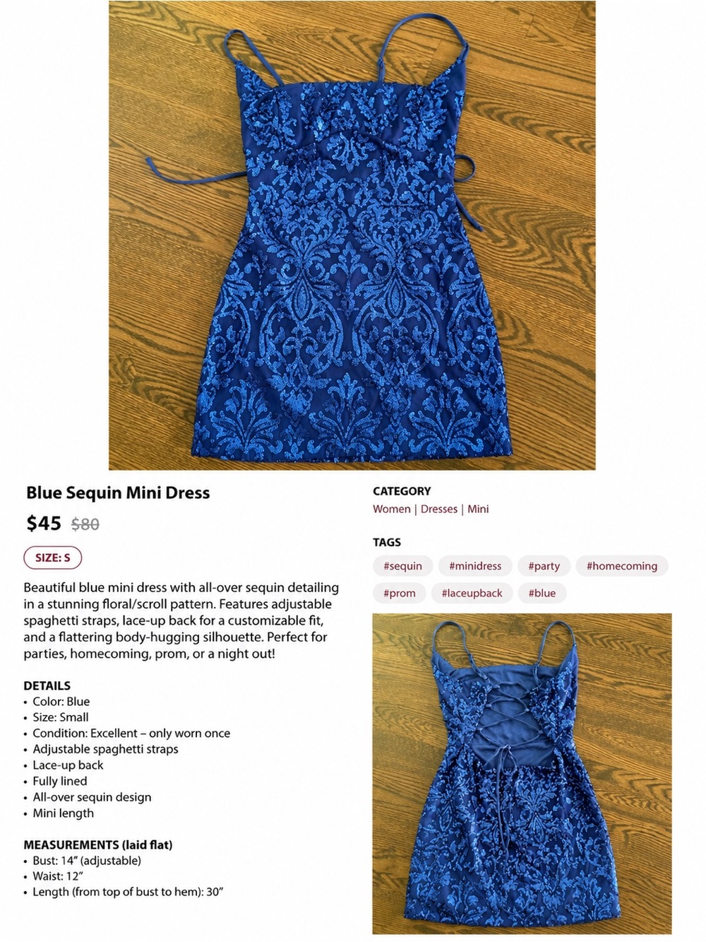 Windsor Royal Blue Sequin Mini Dress
